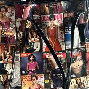 Stylish Magazine Print Tote Bag